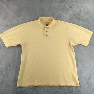Cutter & Buck Polo Shirt Mens XL Yellow Short Sleeve Golf Casual Cotton Logo